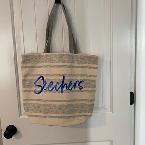 🛍️SALE…Skechers Beige and Gray Tote with Blue Logo